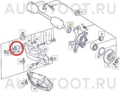 Сайлентблок заднего подпружинного рычага -C9605 LYNXauto для MERCEDES C-CLASS, MERCEDES E-CLASS, MERCEDES SLK-CLASS