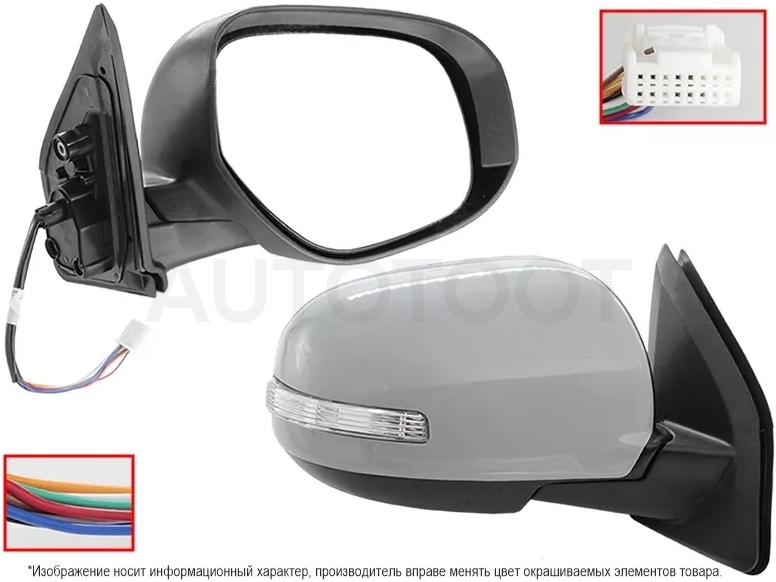 Зеркало Mitsubishi ASX 12-16 / Outlander 09-12 (Справа/ Обогрев/ Регулировка/ Повторитель поворота/ Складывание/ 9 контактов)