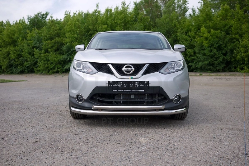 NISSAN Qashqai 2016- Защита переднего бампера двойная Ø63/51мм (НПС) - Артикул 08070302 - Производитель PT Group - Фото, Отзывы, Цены