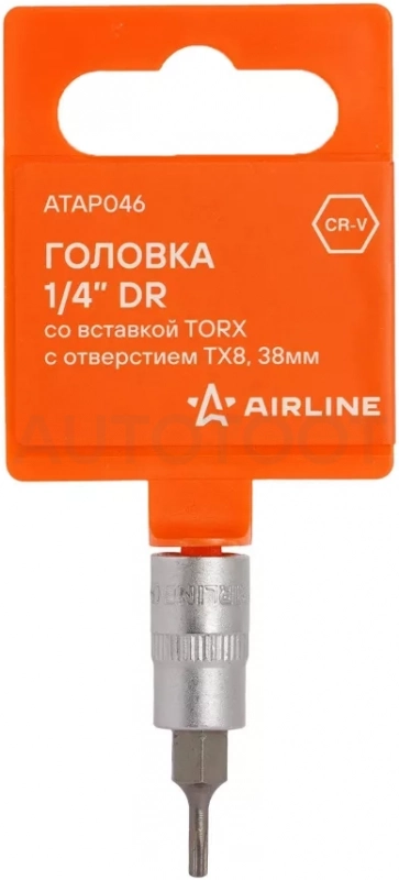 Головка 1/4" со вставкой TORX с отверстием TX8, L=38мм
