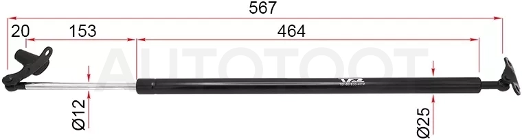 Амортизатор крышки багажника Toyota Alphard (H10) 02-08 (Справа) - Артикул ST6895058013 - Производитель Sat - Фото, Отзывы, Цены