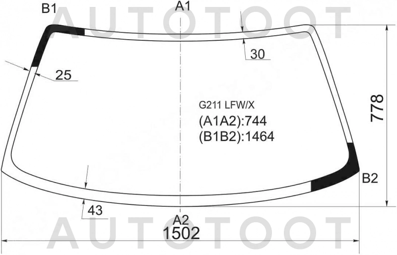 Стекло лобовое в клей -  для MAZDA 626 (CAPELLA)