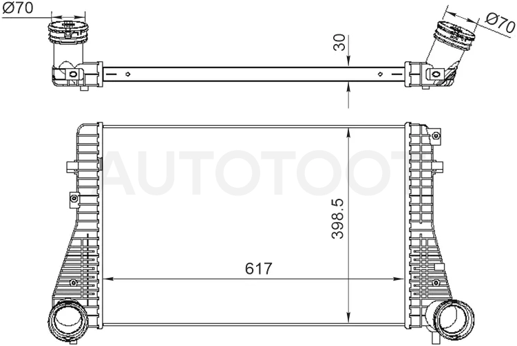 Радиатор интеркуллера -ST1K0145803 Sat для VOLKSWAGEN TIGUAN
