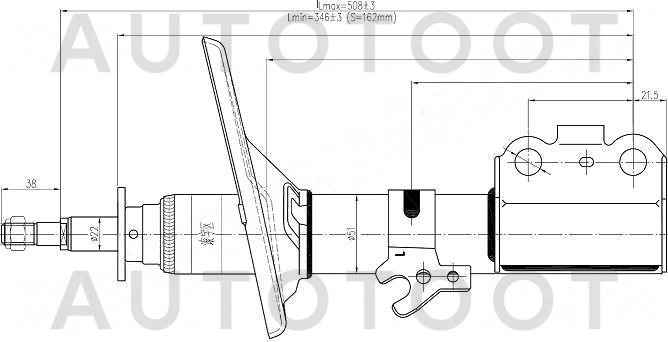 Амортизатор передний левый -JAS0223 Just Drive для TOYOTA CAMRY, TOYOTA SCEPTER, TOYOTA VISTA