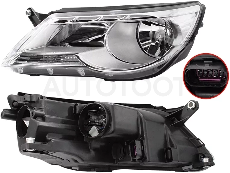 Фара Volkswagen Tiguan 06-11 (Слева/ Галоген/ С электрокорректором) - Артикул ST44111C1LMLDEMN - Производитель Sat - Фото, Отзывы, Цены