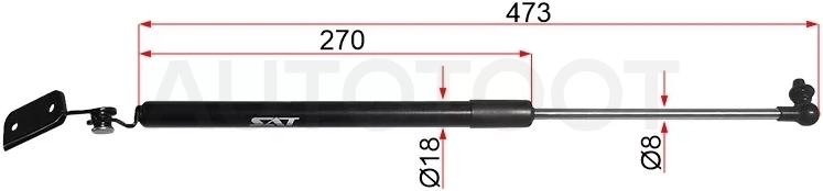 Амортизатор крышки багажника Nissan AD 06-16 / Wingroad 05-18 / Mazda Familia 07-18 / Mitsubishi Lancer Japan 08-19