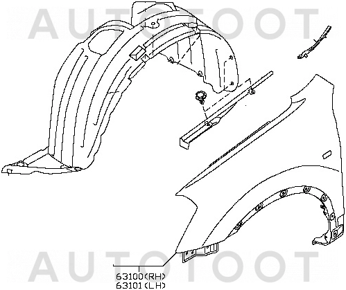 Крыло переднее левое -DS10171AL Tyg для NISSAN DUALIS, NISSAN QASHQAI