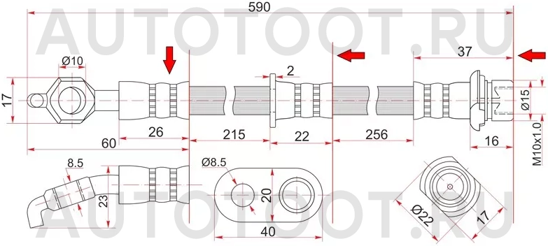 Шланг тормозной перед (Таиланд) TOYOTA CAMRY/VISTA 94-98 LH - Артикул ST9094702793 - Производитель Sat - Фото, Отзывы, Цены