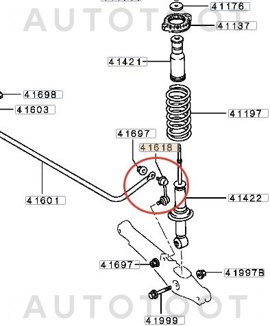 Стойка заднего стабилизатора -STMN184194 Sat для MITSUBISHI OUTLANDER, MITSUBISHI LANCER, MITSUBISHI ASX