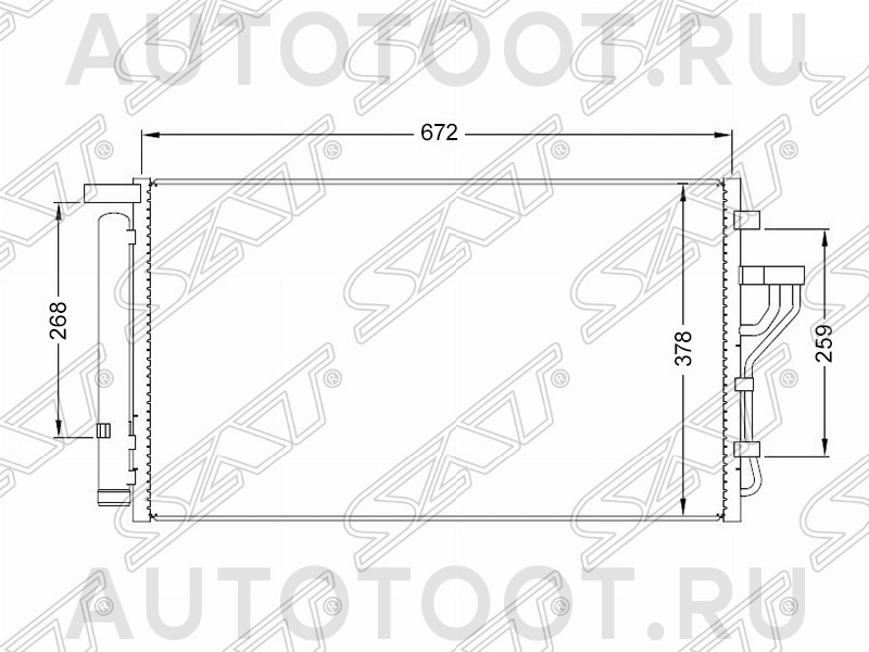 Радиатор кондиционера МКПП/АКПП -STHY14394B0 Sat для KIA SPORTAGE, HYUNDAI IX35
