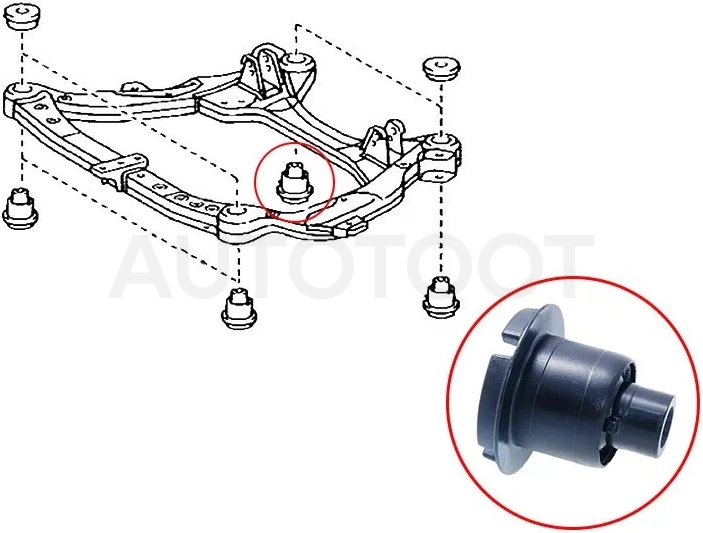 Сайлентблок подрамника Toyota Camry (XV40,XV50) 06-21 / Lexus ES 12-18 - Артикул ST5221533090 - Производитель Sat - Фото, Отзывы, Цены