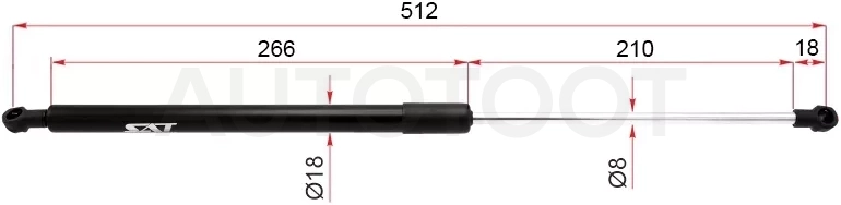 Амортизатор крышки багажника Toyota Aqua 11-21 / Prius C 12-16 (Справа=Слева)