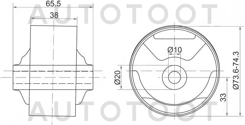 Картридж подушки двигателя задний -ST1237111510C Sat для TOYOTA CORSA, TOYOTA TERCEL