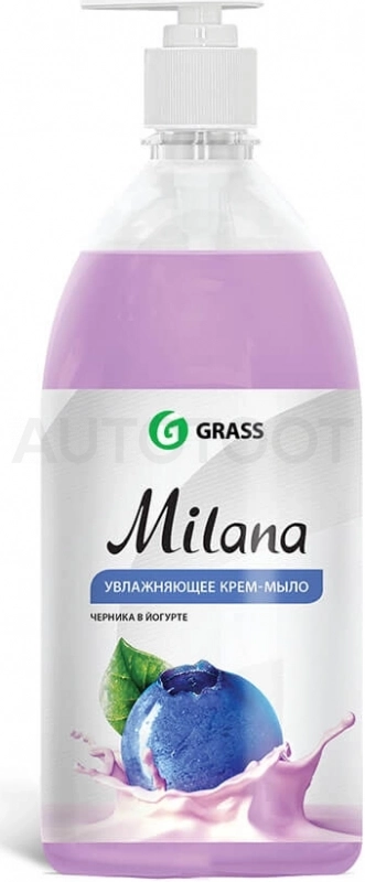 Мыло жидкое GRASS Milana черника в йогурте с дозатором 1л