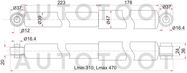 Амортизатор задний левый=правый 2WD -ST56119V6000B Sat для NISSAN AD, NISSAN WINGROAD