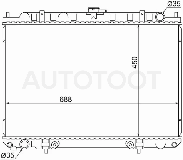 Радиатор Nissan Serena 99-05 / Bassara 99-03 / Liberty 98-04 / Prairie 98-04