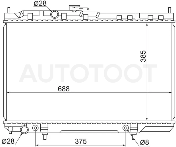 Радиатор Nissan Almera Classic 06-12 - Артикул SGNS0001B10R - Производитель Sat - Фото, Отзывы, Цены