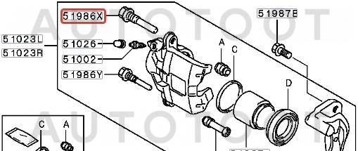 Направляющая переднего суппорта верхняя -0474CS2UPF Febest для MITSUBISHI LANCER, MITSUBISHI COLT