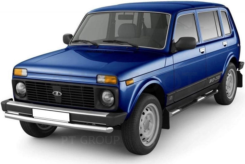 LADA "4х4 2131" 1995- Защита порогов с накладками Ø63мм (НПС) - Артикул LNU220302 - Производитель PT Group - Фото, Отзывы, Цены