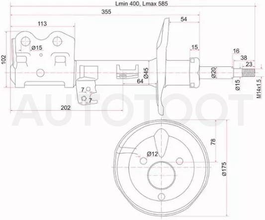 Стойка передняя Toyota Prius (NHW20) 03-11