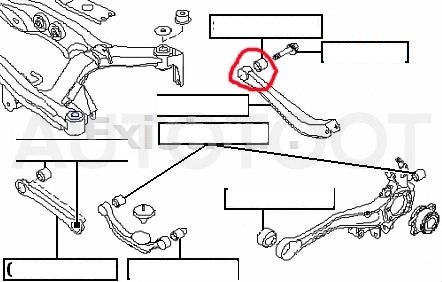 Сайлентблок задней поперечной тяги -ST20254AE010 Sat для SUBARU FORESTER, SUBARU IMPREZA, SUBARU LEGACY, SUBARU XV