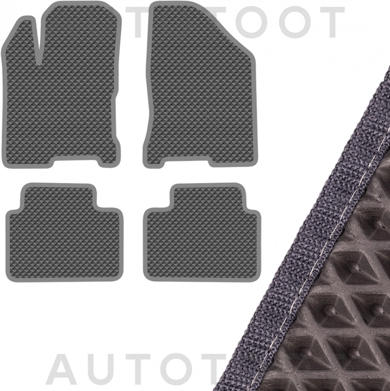 Коврик салона 4 штуки EVA Серый левый руль -  для LADA (ВАЗ) VESTA