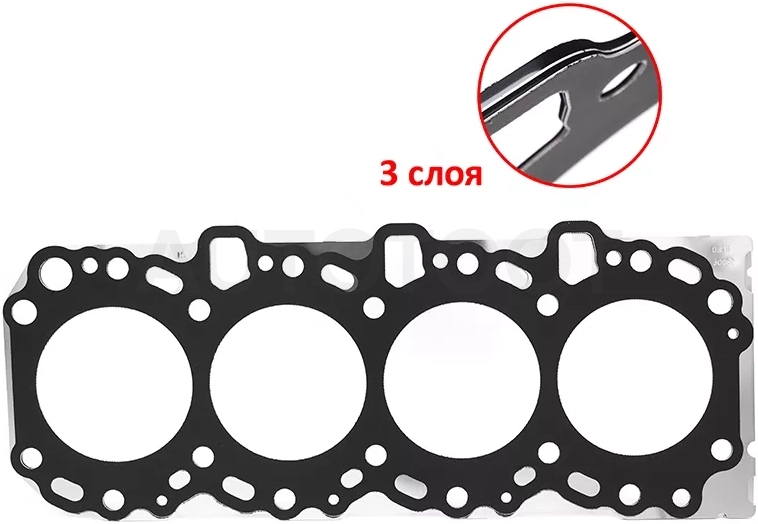 Прокладка ГБЦ TOYOTA DYNA/TOYOACE/FORTUNER/HIACE/HILUX/SURF/LC PRADO J9#/J12#/J15 1KDFTV (T=0,75)