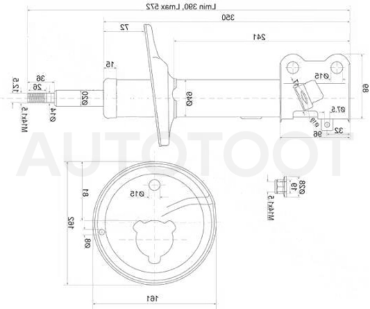 Амортизатор задний 4WD правый -ST20371FC000 Sat для TOYOTA COROLLA, TOYOTA COROLLA SPACIO