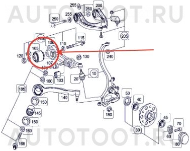 Сайлентблок переднего нижнего поперечного рычага внутренний -7700144SX Stellox для MERCEDES E-CLASS, MERCEDES C-CLASS, MERCEDES CLK-CLASS