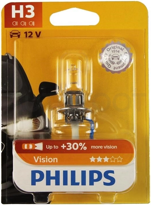 Лампа H3 Philips +30% в блистере