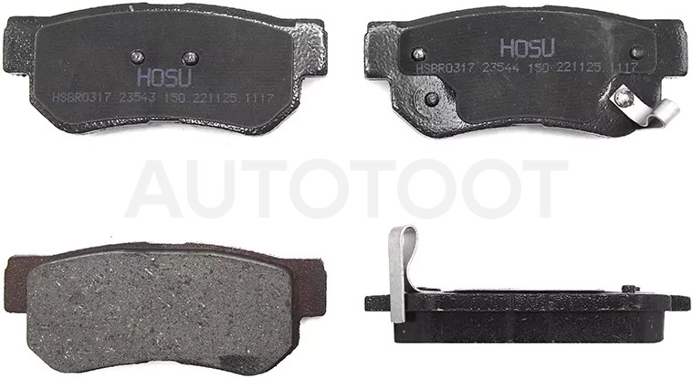 Колодки тормозные (Сзади) Hyundai Elantra 00-12 / Santa Fe 00-12 - Артикул HSBR0317 - Производитель Hosu - Фото, Отзывы, Цены
