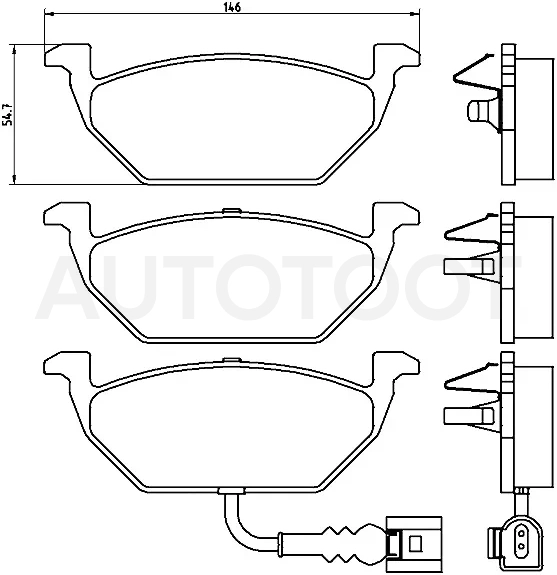 Колодки тормозные (Спереди) Audi A3 96-13 / Skoda Octavia 96-13 / Rapid 12-20 / Volkswagen Golf 97-17 / Jetta 98- / Polo 01-20 / Audi A1 10-18 / A2 99-05 / S3 96-12 / Jetta VA3 19- / SEAT Altea 04-15 / Cordoba 03-06 / Ibiza 02-15 / Leon 98-12 / Skoda Citi
