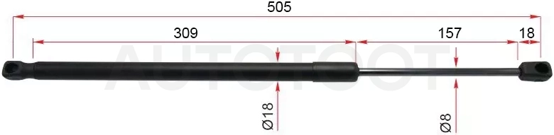 Амортизатор крышки багажника Volkswagen Touran 03-10 (Справа=Слева) - Артикул ST1T0827550C - Производитель Sat - Фото, Отзывы, Цены