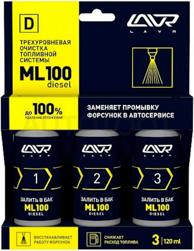 Промывка трехуровневая топливной системы дизель 3*120мл.