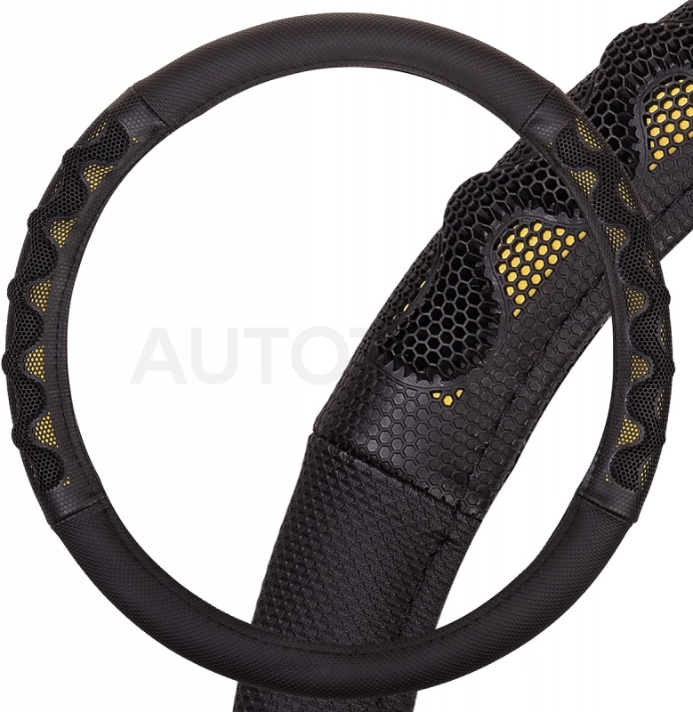 Оплетка SKYWAY Racer-2 M Черно/Желтая экокожа