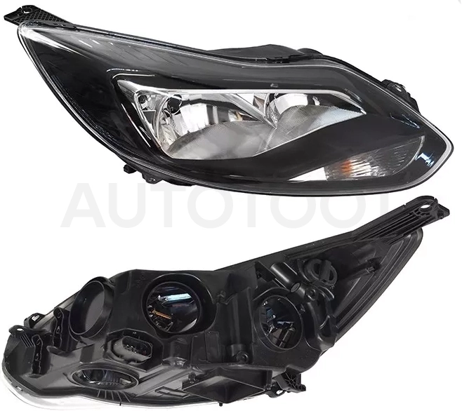 Фара Ford Focus 10-15 (Справа/ С электрокорректором/ Чёрная)