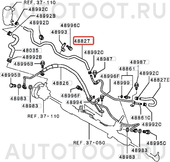 Патрубок ГУР -QF04E00028 Quattro Freni для MITSUBISHI LANCER, MITSUBISHI OUTLANDER
