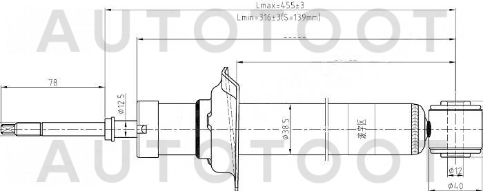 Амортизатор задний левый=правый -JAA0070 Just Drive для NISSAN MAXIMA, NISSAN CEFIRO