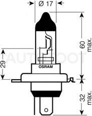Лампа H4 24V 75/70W TRUCKSTAR PRO +100% света Osram - Артикул 64196TSP - Производитель Osram - Фото, Отзывы, Цены