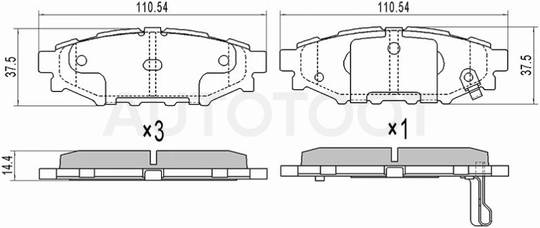 Колодки тормозные задние -GP07064 G-Brake для SUBARU FORESTER