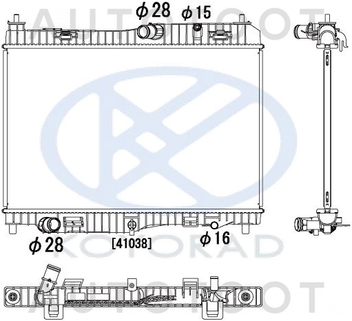 Радиатор охлаждения AT 1.4L -FD000809 Sat для FORD FIESTA