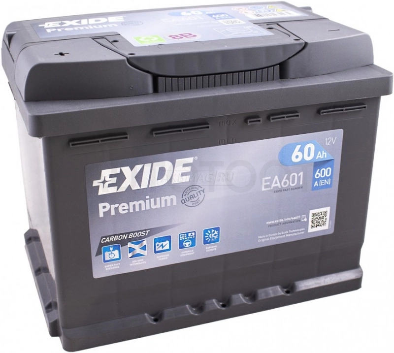 Аккумулятор EXIDE 60Ah 600A прямая полярность(+-)