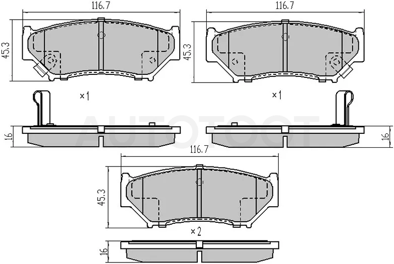 Колодки тормозные (Спереди) Suzuki Escudo 88-05 / Grand Vitara 97-16 / Jimny 02- / Mazda Proceed Levante 98-99 / Suzuki Vitara 88-99