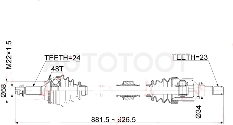 Привод правый 1/2NZ/1NDTV -CD1146A LYNXauto для TOYOTA BB, TOYOTA ECHO, TOYOTA FUN CARGO, TOYOTA IST, TOYOTA PLATZ, TOYOTA PROBOX, TOYOTA SUCCEED, TOYOTA RAUM, TOYOTA VITZ, TOYOTA YARIS
