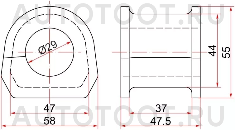 Втулка переднего стабилизатора D=29 -STMR374519 Sat для MITSUBISHI PAJERO