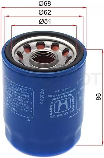 Фильтр масляный HONDA B16A, D13B, D15B, D17A, K20A - Артикул 15400PLMA02 - Производитель Honda - Фото, Отзывы, Цены