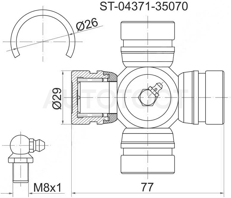 Крестовина карданного вала -JTU0049 Just Drive для TOYOTA CHASER, TOYOTA CRESTA, TOYOTA CROWN