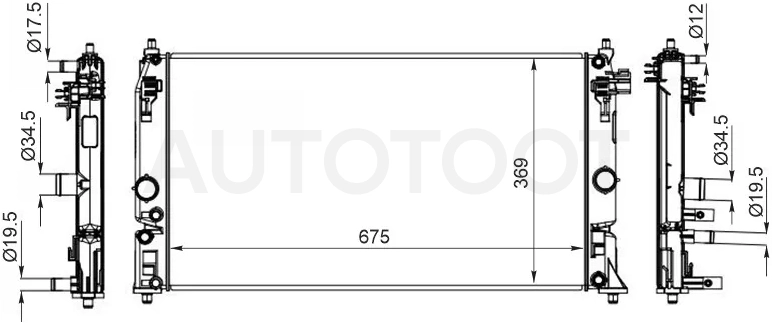 Радиатор Toyota C-HR 16-23 / Corolla 18-22 - Артикул TY0012 - Производитель Sat - Фото, Отзывы, Цены