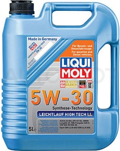 5W-30 Масло моторное синтетическое "Leichtlauf High Tech LL ", 5л - Артикул 39007 - Производитель Liqui Moly - Фото, Отзывы, Цены