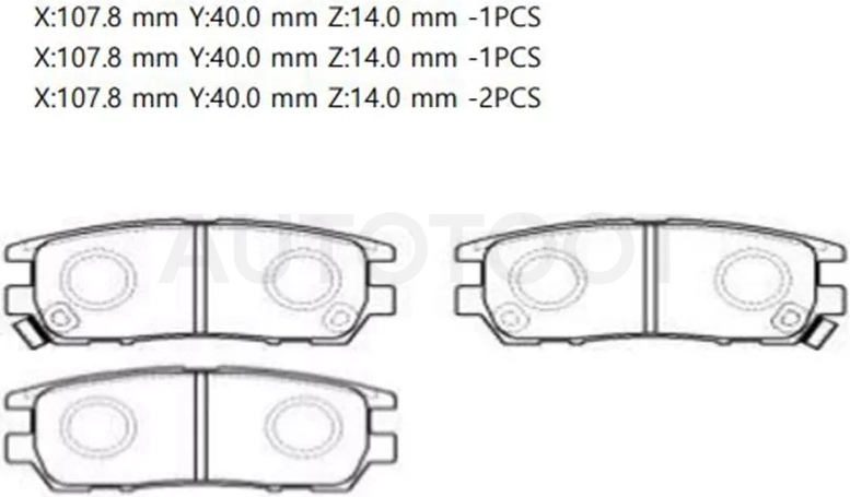 Колодки тормозные (Сзади) Mitsubishi Delica 94-07 / Pajero 91-00 / Pajero Sport 96-08 / Hyundai Galloper 97-03 / Mitsubishi L300 87-98 / L400 94-06 / Lancer Evolution 94-01 / Montero 91-99